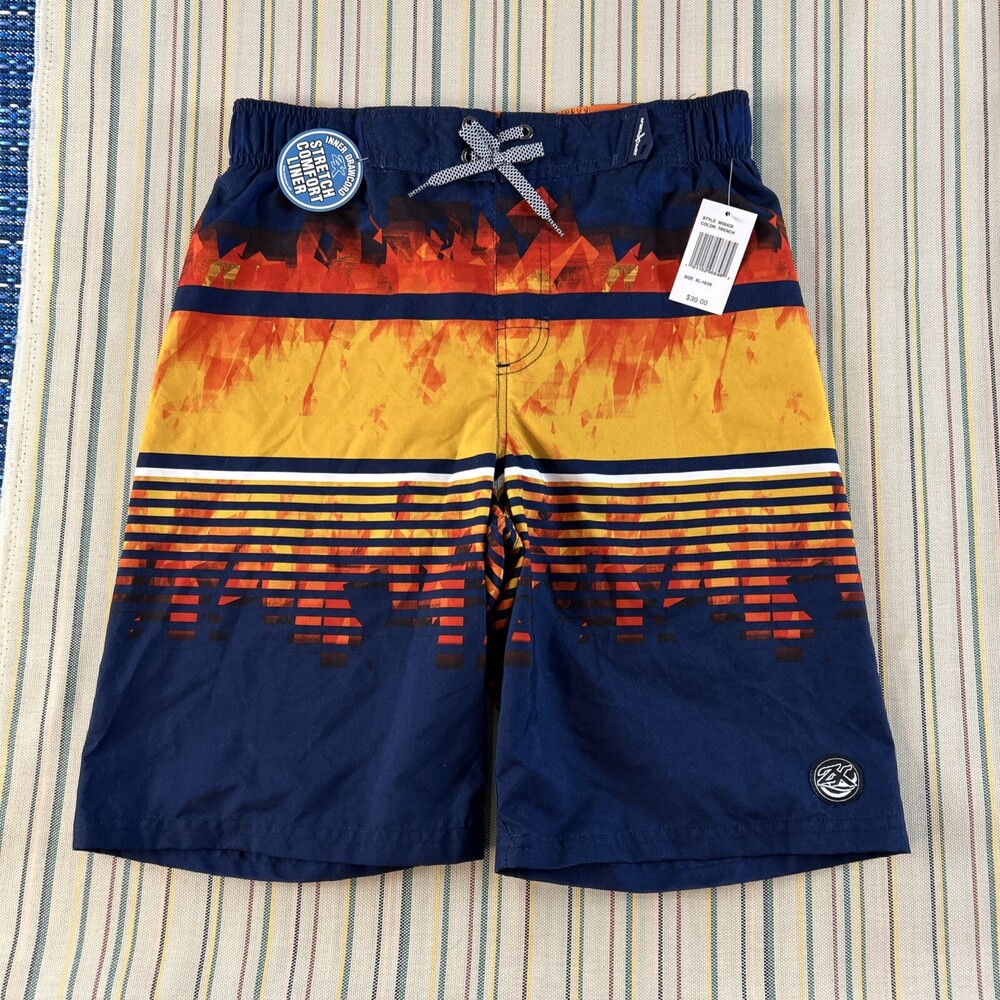 NEW ZeroXposur Swim Trunks Mens XL Navy Blue Trench UPF 50+ 9" Inseam Lined 8004